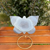 Agate Druzy Butterfly Stone on Metal Stands - Alura Stones