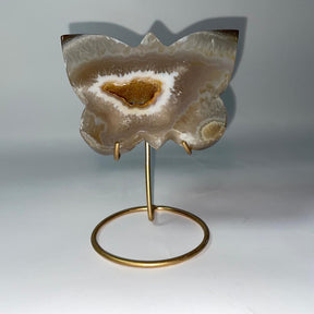 Agate Druzy Butterfly Stone on Metal Stands - Alura Stones