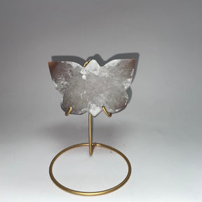 Agate Druzy Butterfly Stone on Metal Stands - Alura Stones