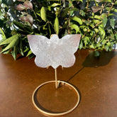 Agate Druzy Butterfly Stone on Metal Stands - Alura Stones