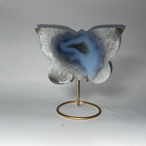 Agate Druzy Butterfly Stone on Metal Stands - Alura Stones